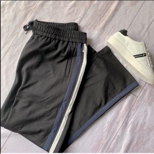 RDI track pants casual drawstring lounge style black side stripe nwt size large